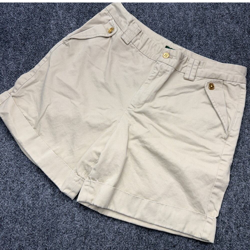 Lauren Ralph Lauren Womens Size 12 Beige Stretch Cotton Bermuda Shorts